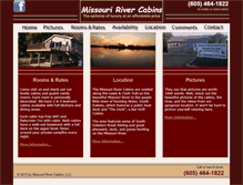 Tablet Screenshot of missouririvercabins.com